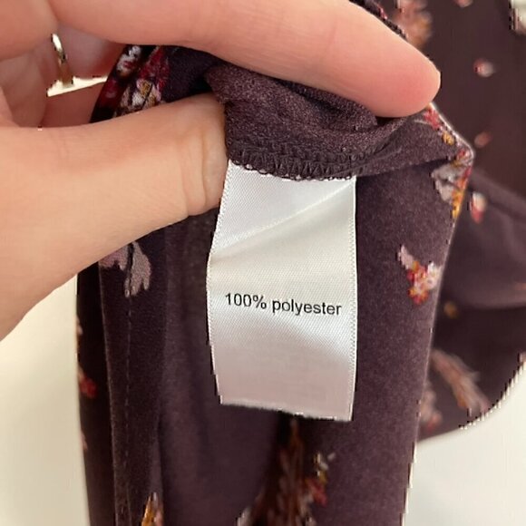 MAURICES Floral Bar Back Shift Dress Plum Purple Multi Short Sleeve Mini Fall S - Picture 9 of 13